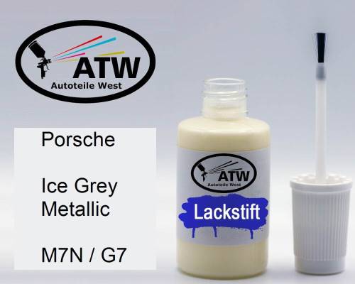 Porsche, Ice Grey Metallic, M7N / G7: 20ml Lackstift, von ATW Autoteile West.